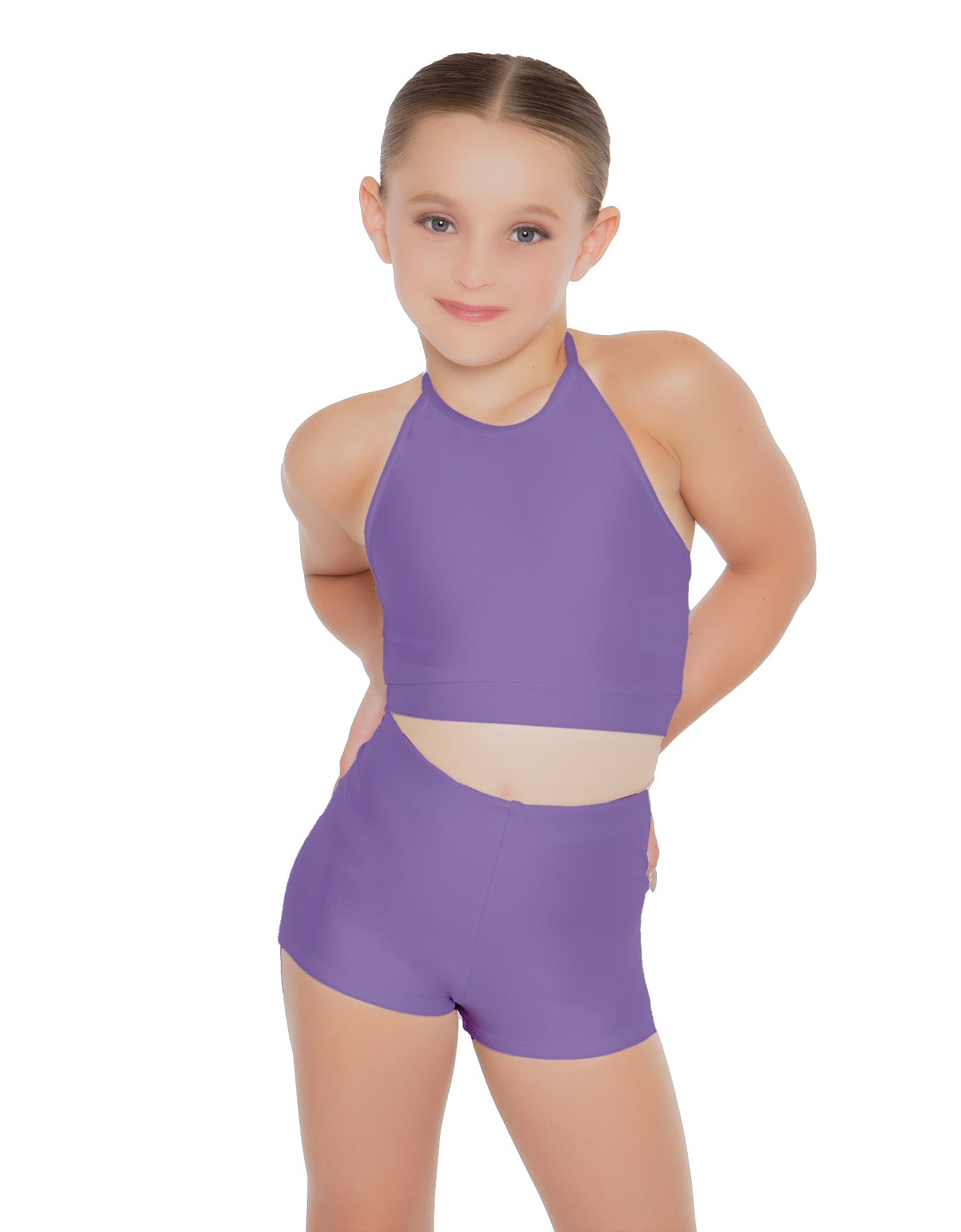 Solid Lycra Halter Binding Crop Top