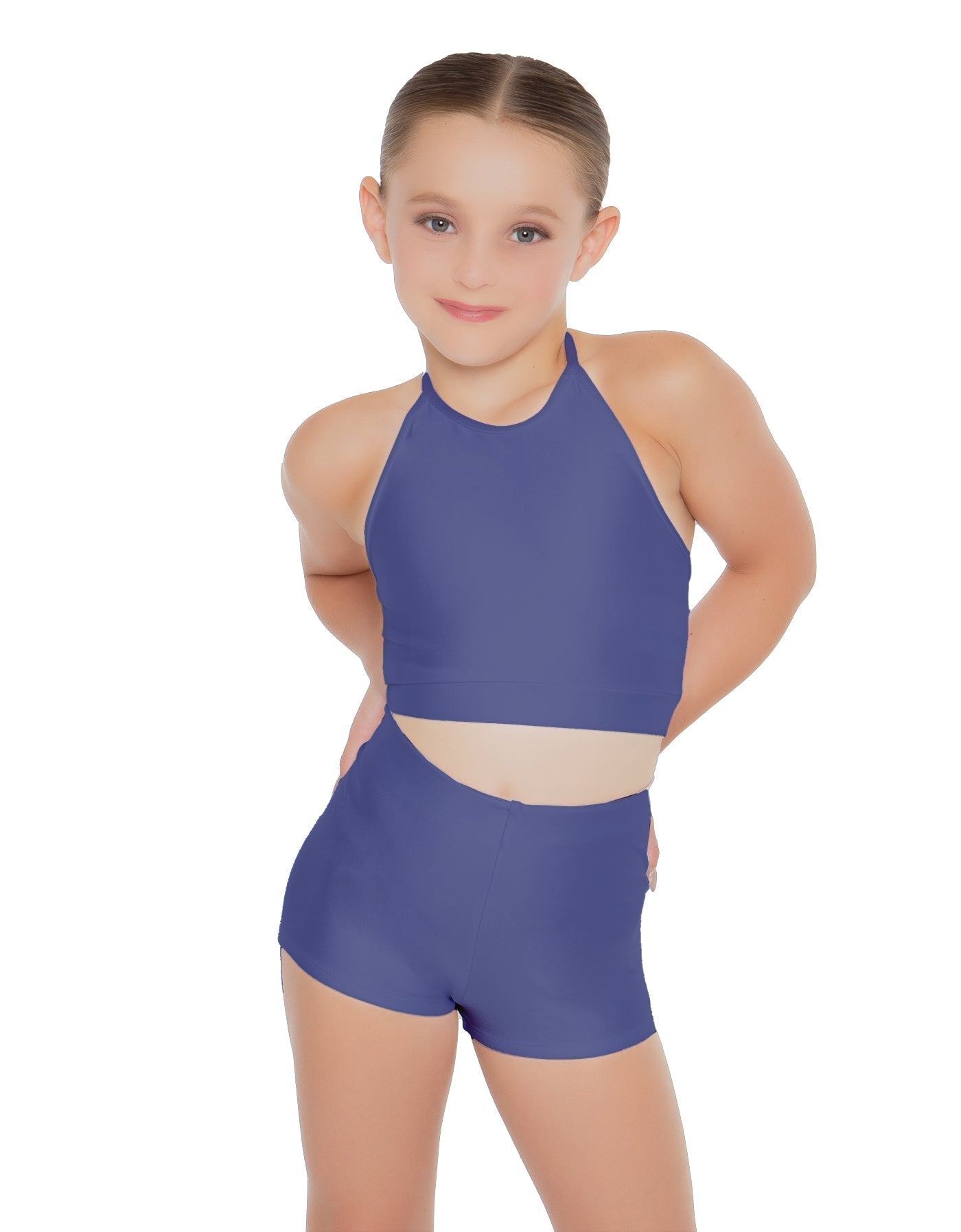 Solid Lycra Halter Binding Crop Top