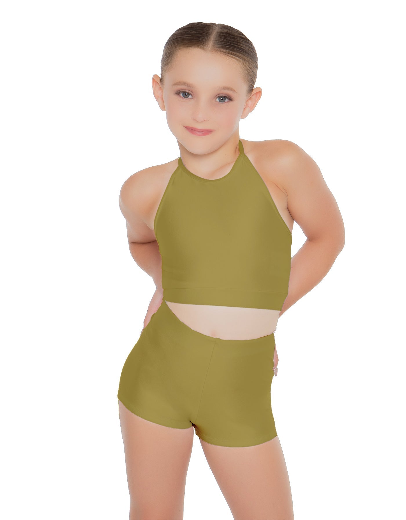Solid Lycra Halter Binding Crop Top