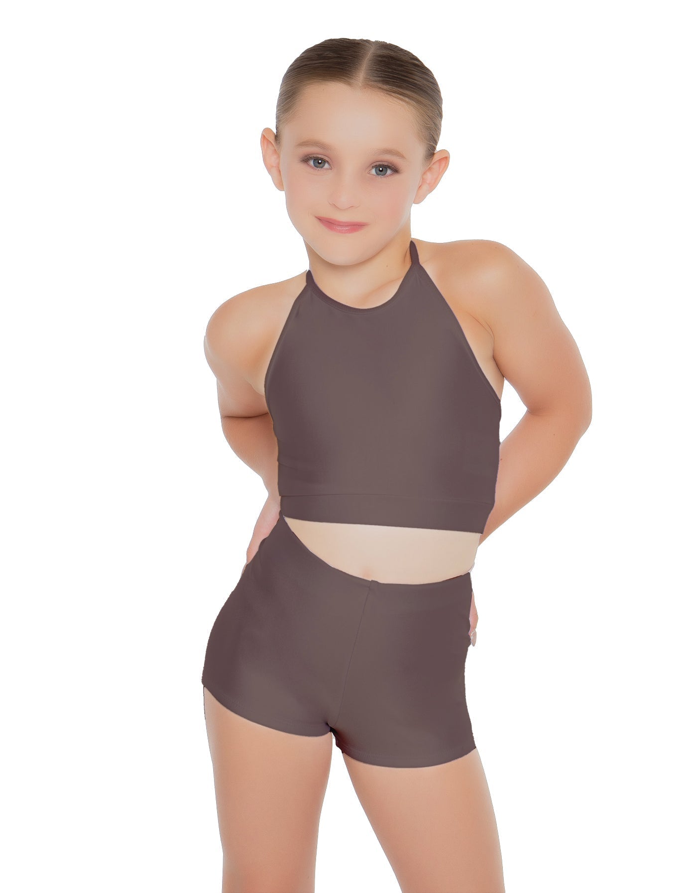 Solid Lycra Halter Binding Crop Top