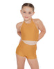 Solid Lycra Halter Binding Crop Top