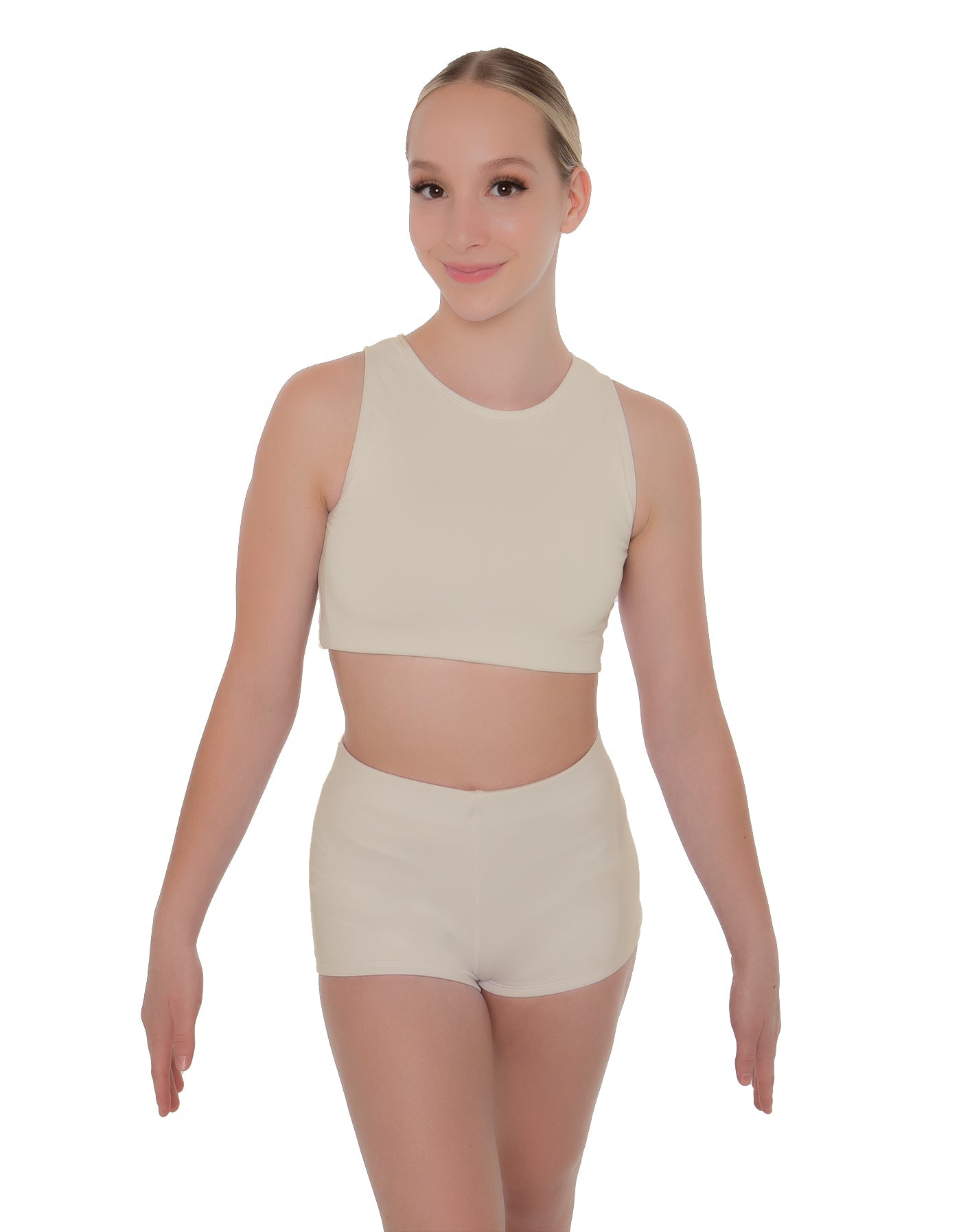 Solid Lycra Sleeveless Crop Top