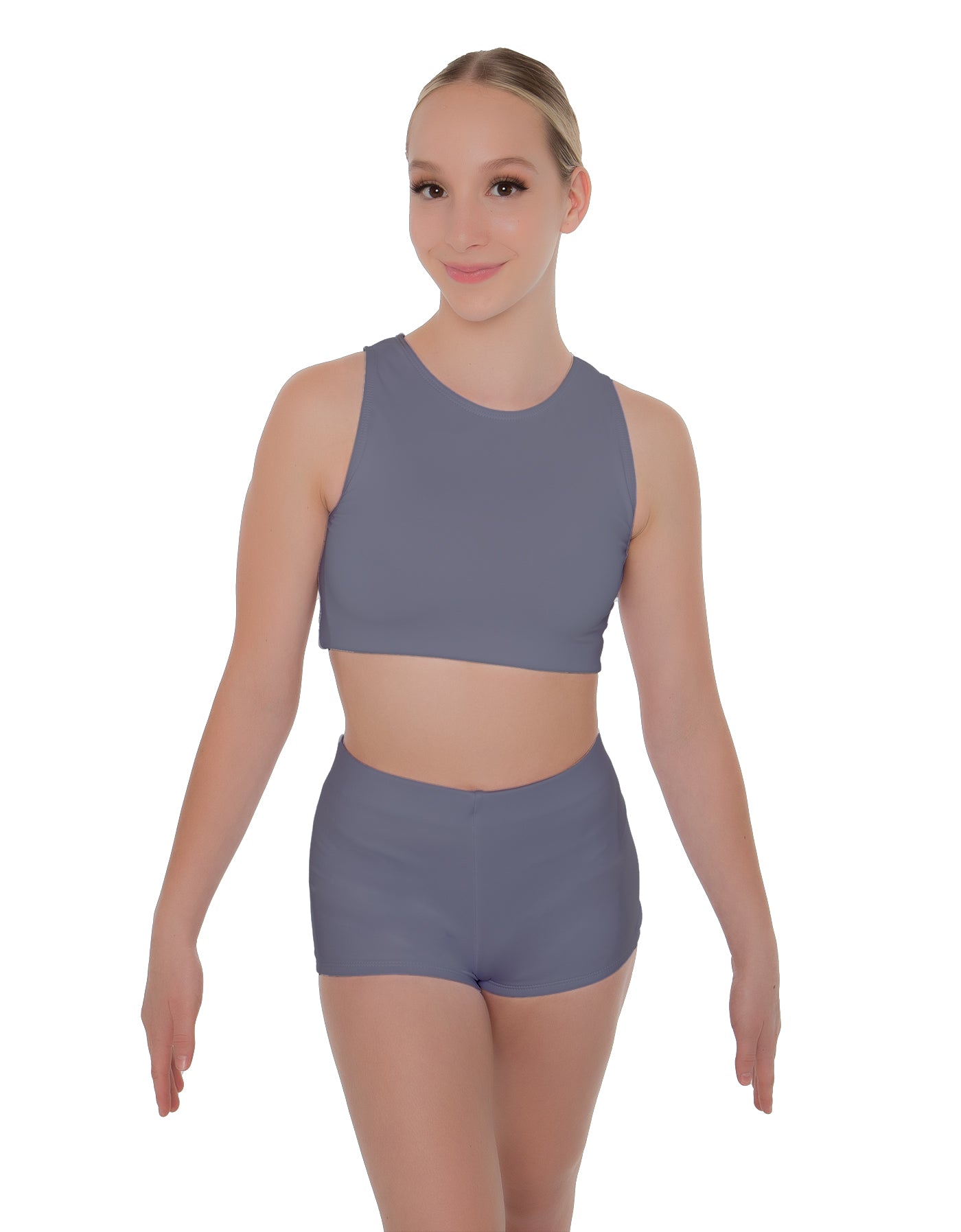 Solid Lycra Sleeveless Crop Top