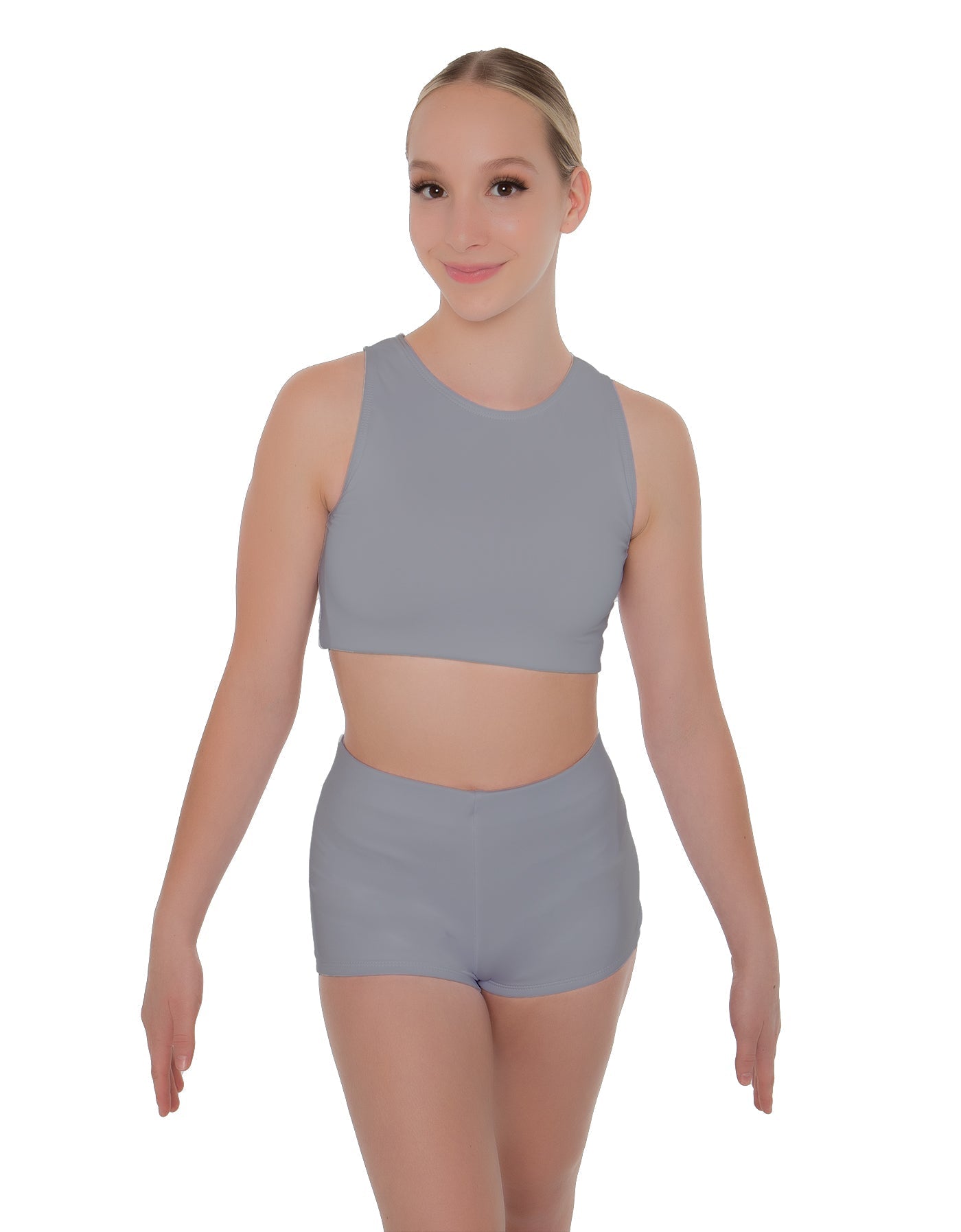 Solid Lycra Sleeveless Crop Top