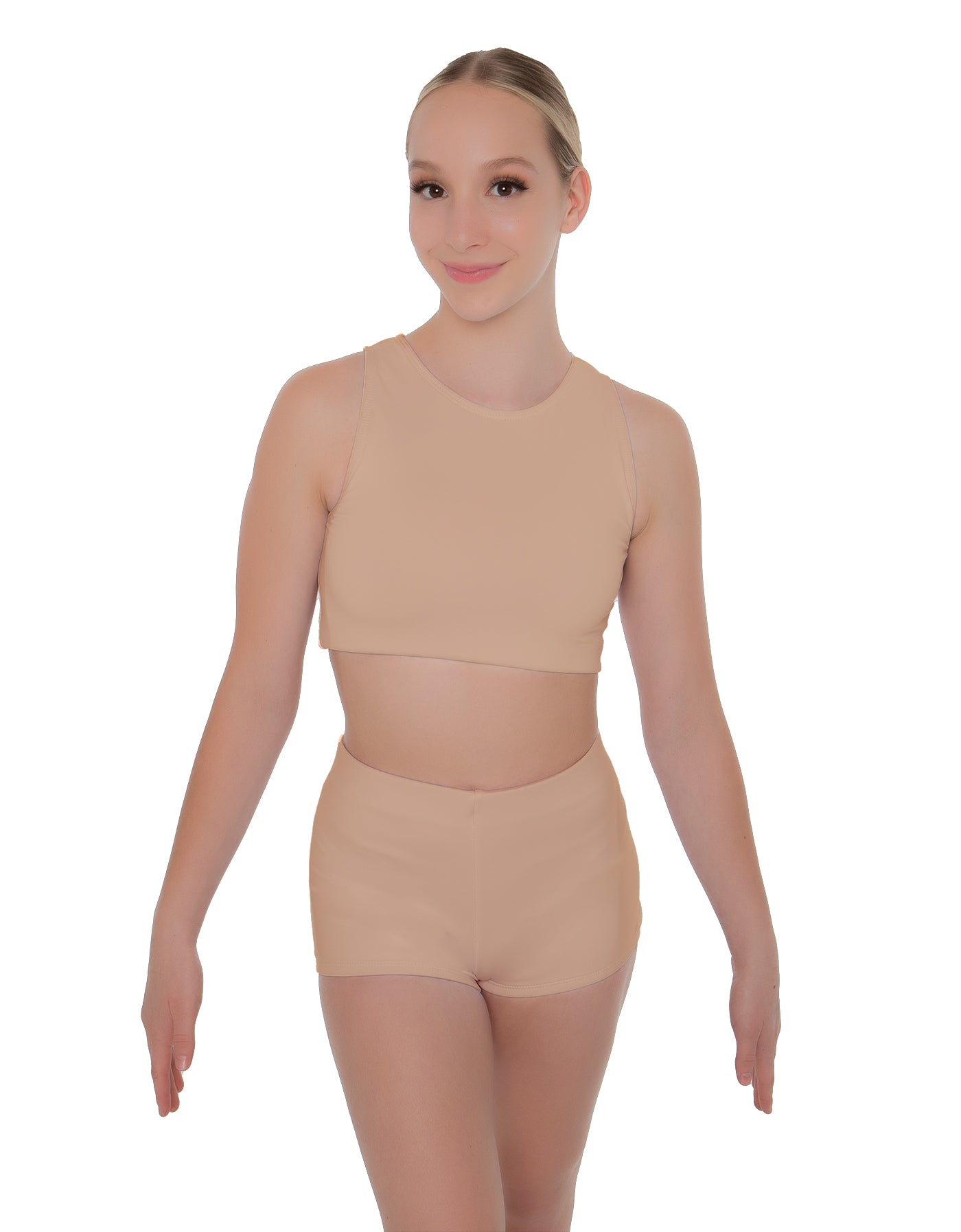 Solid Lycra Sleeveless Crop Top