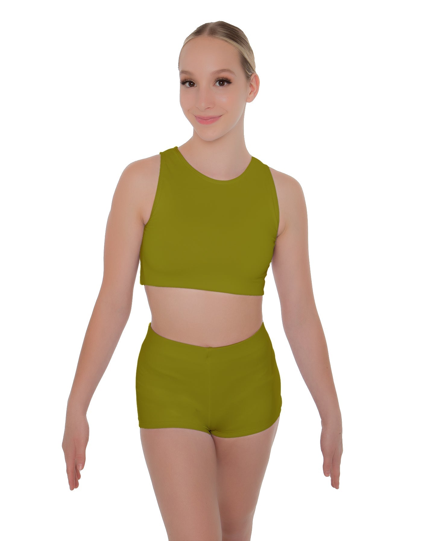 Solid Lycra Sleeveless Crop Top
