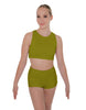 Solid Lycra Sleeveless Crop Top