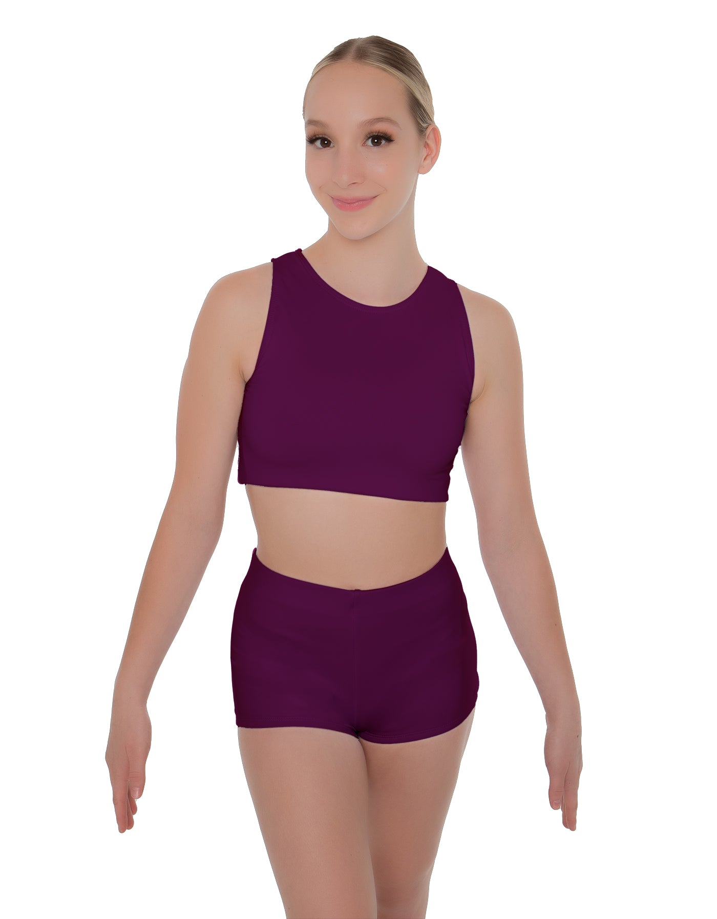 Solid Lycra Sleeveless Crop Top