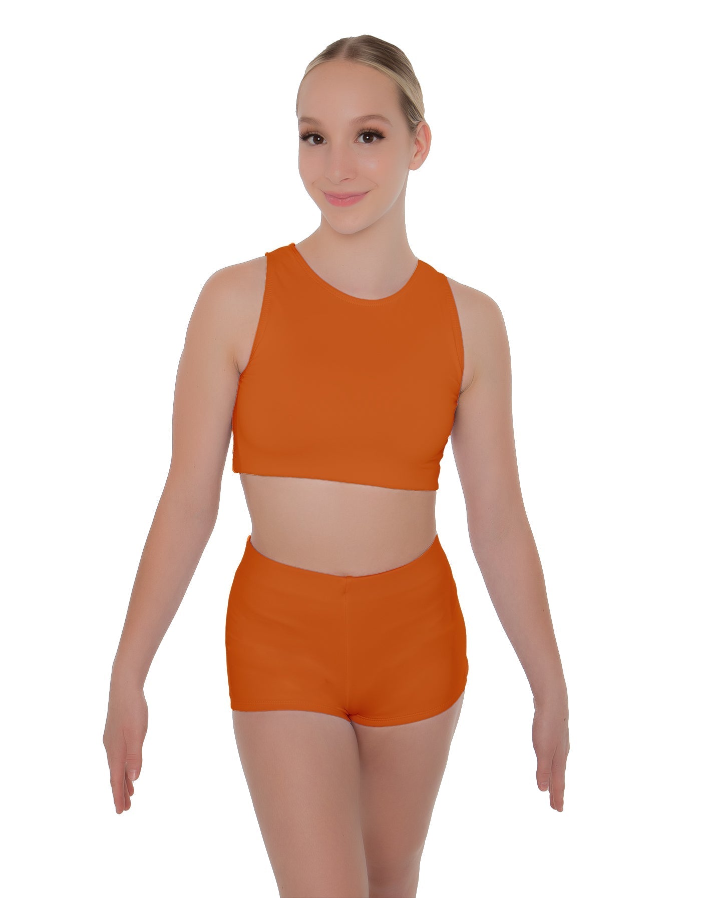 Solid Lycra Sleeveless Crop Top