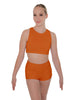 Solid Lycra Sleeveless Crop Top