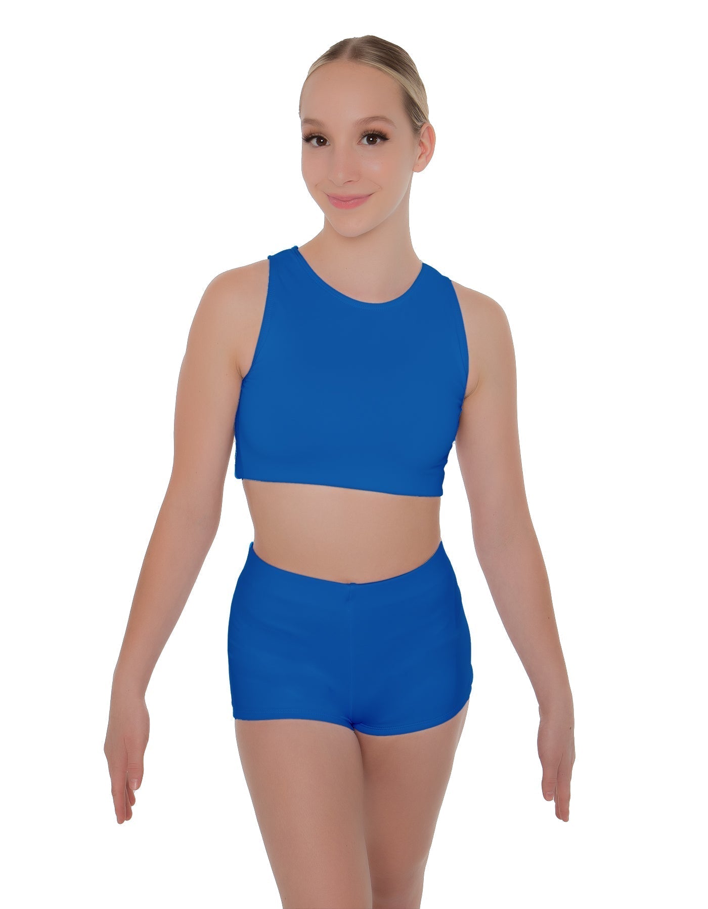 Solid Lycra Sleeveless Crop Top