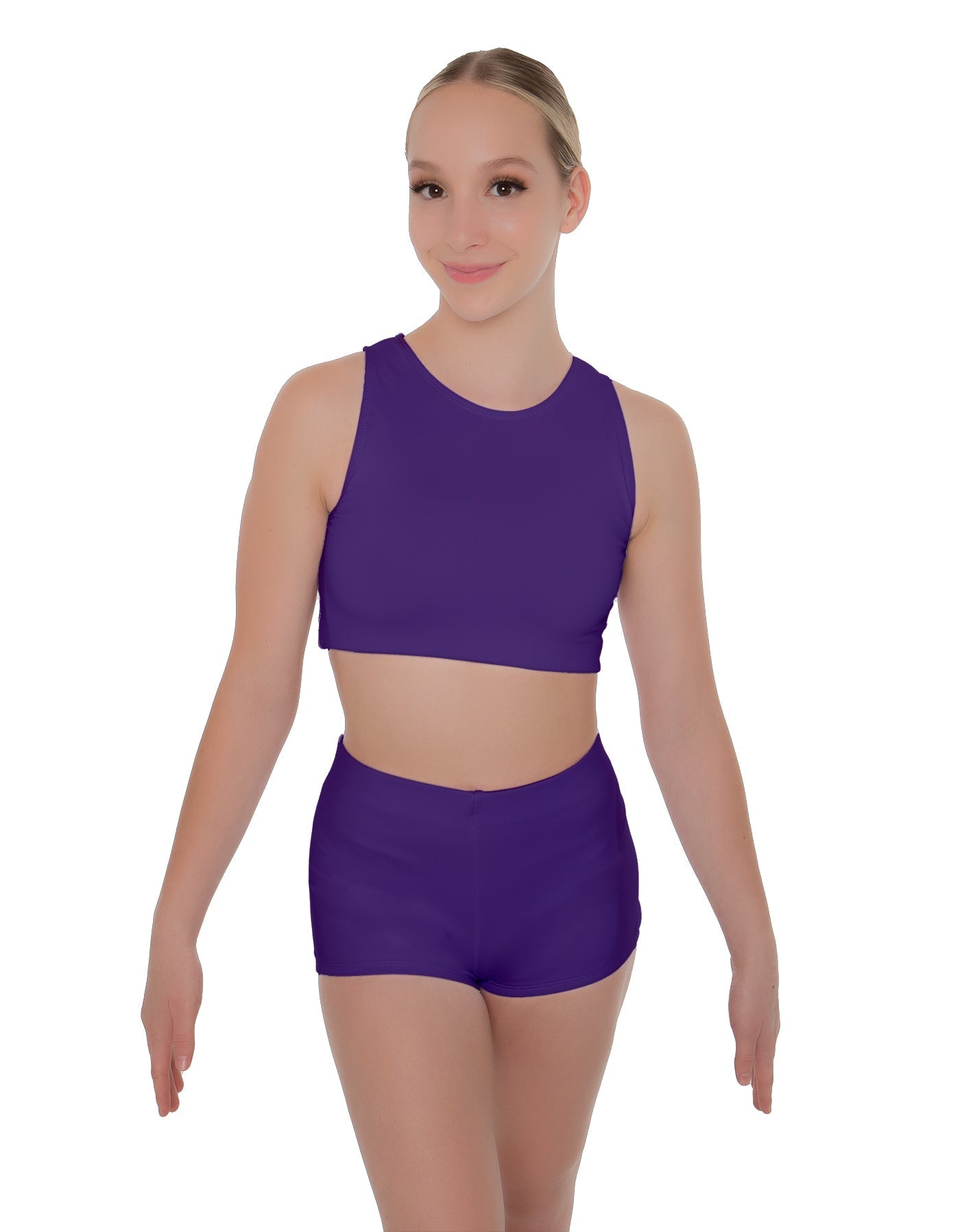 Solid Lycra Sleeveless Crop Top