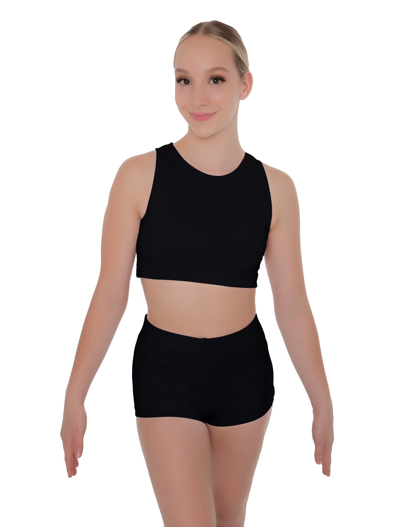 Solid Lycra Sleeveless Crop Top