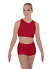 Solid Lycra Sleeveless Crop Top
