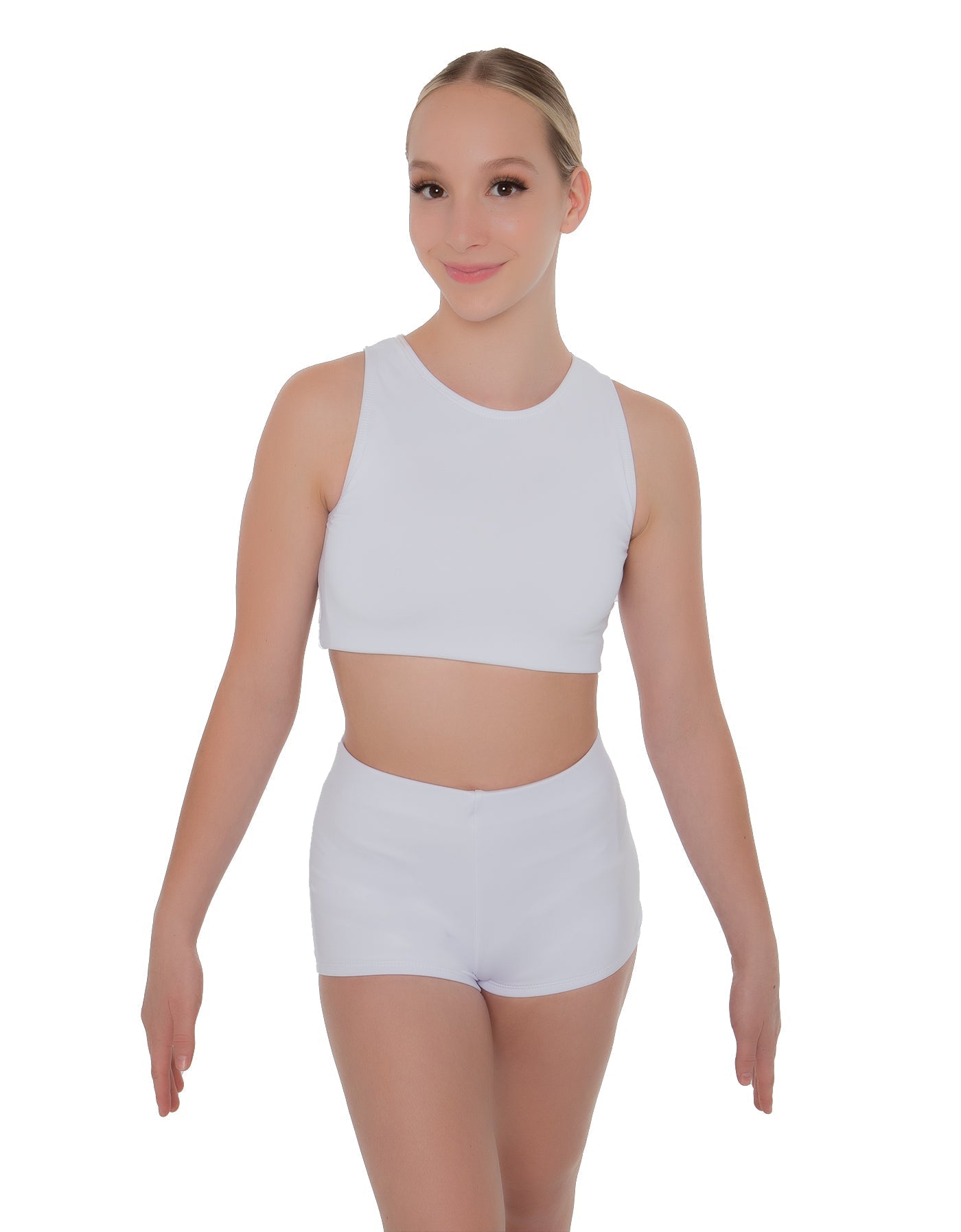 Solid Lycra Sleeveless Crop Top