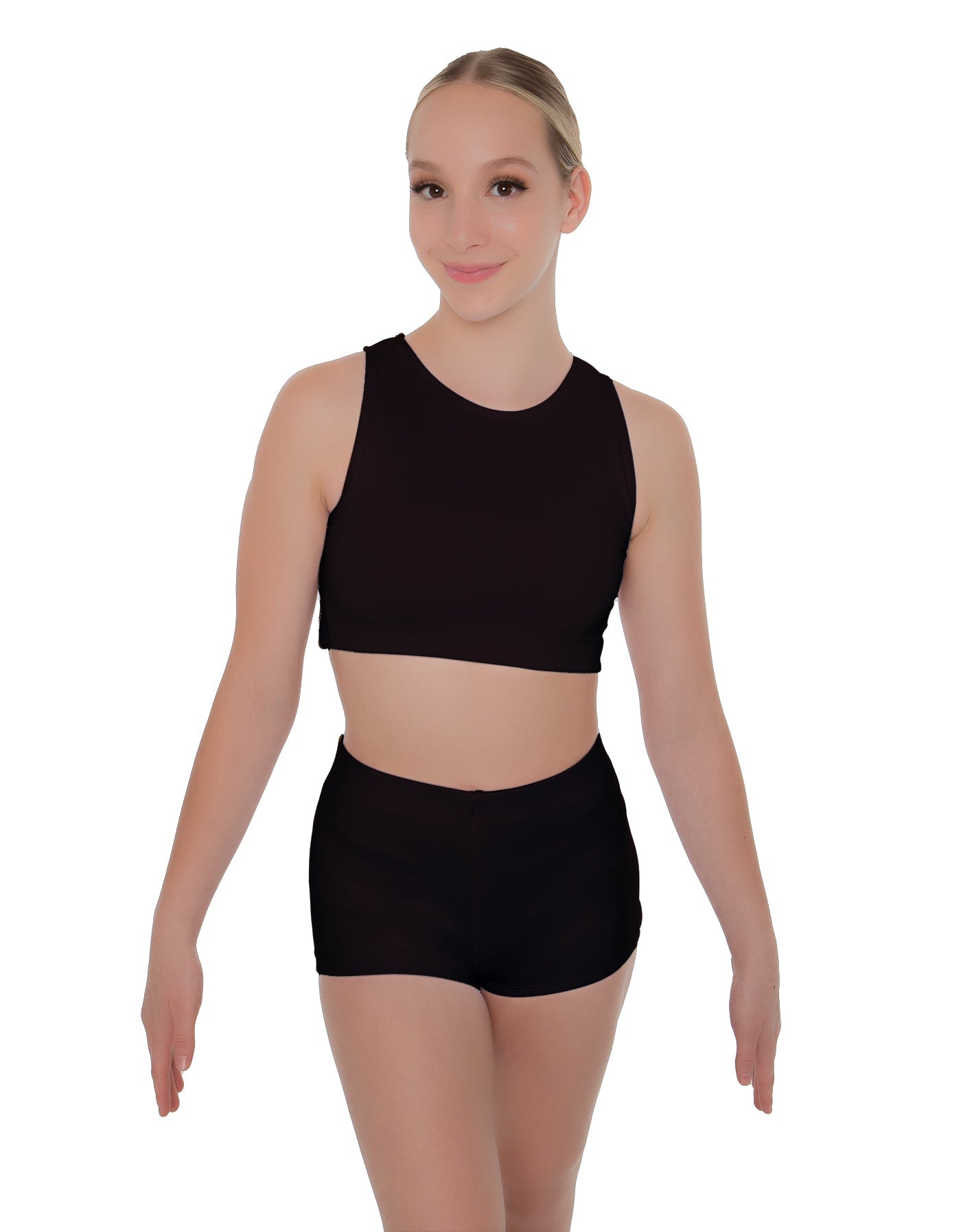 Solid Lycra Sleeveless Crop Top