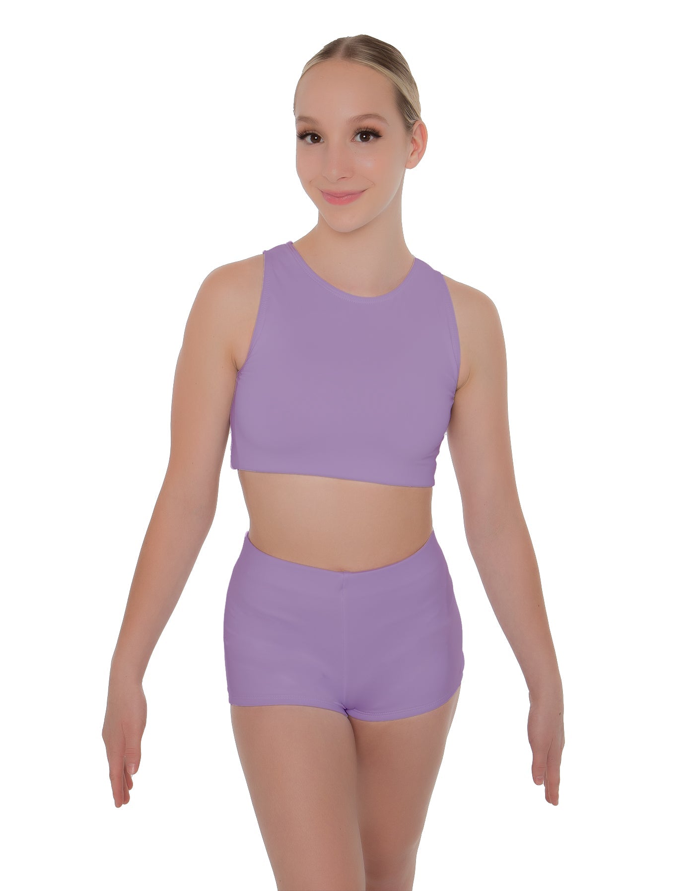Solid Lycra Sleeveless Crop Top