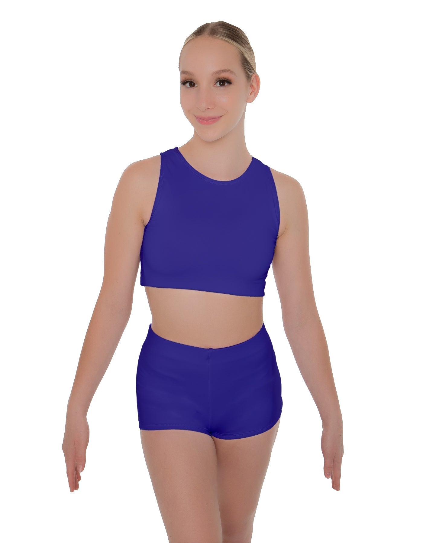 Solid Lycra Sleeveless Crop Top