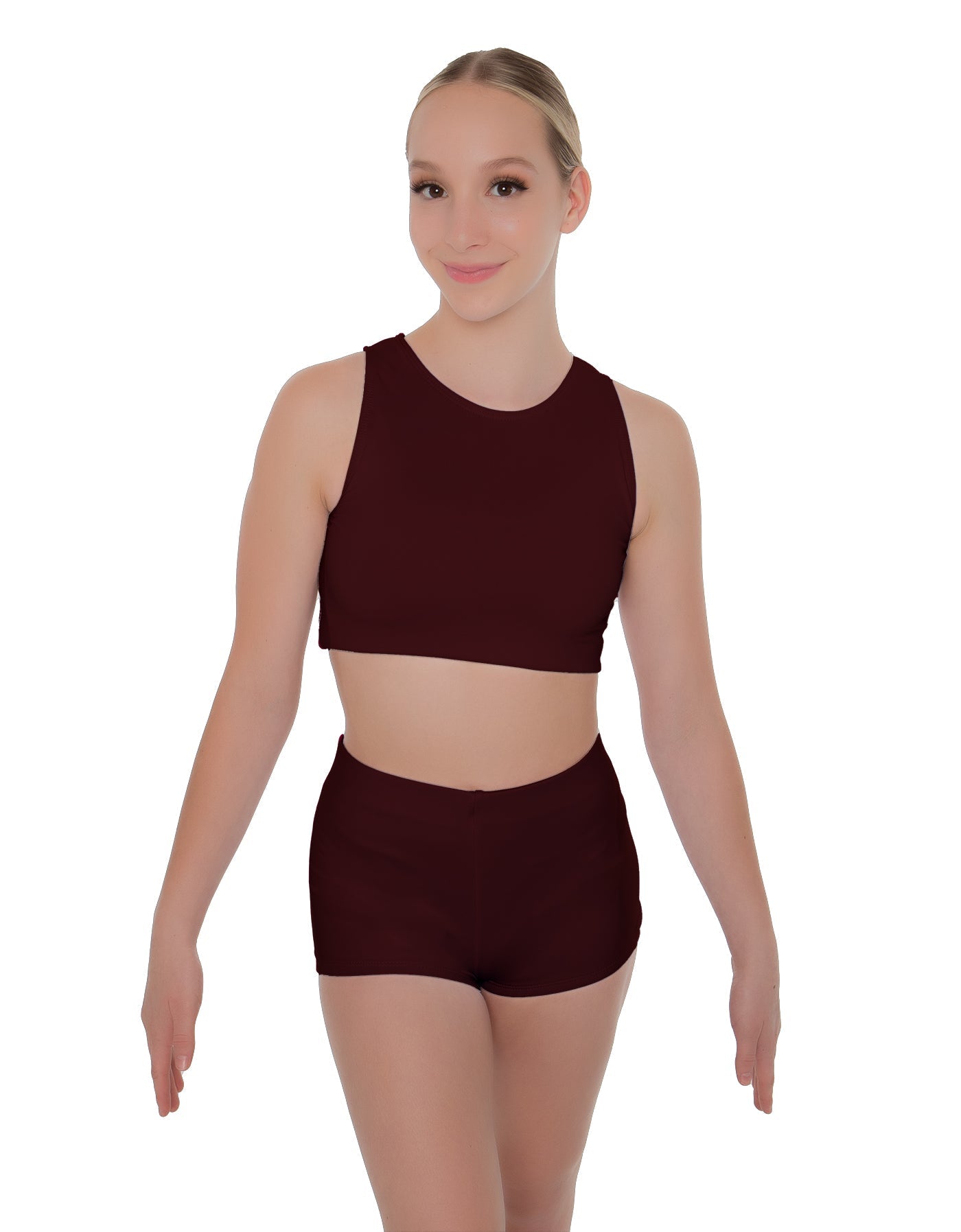 Solid Lycra Sleeveless Crop Top
