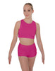 Solid Lycra Sleeveless Crop Top