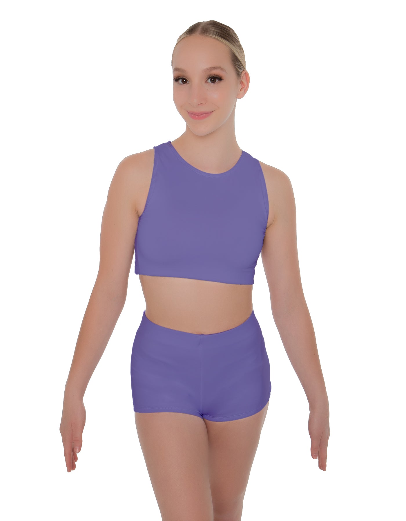 Solid Lycra Sleeveless Crop Top