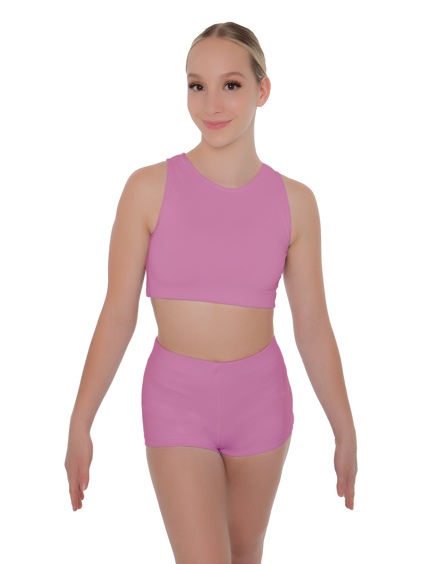 Solid Lycra Sleeveless Crop Top