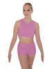 Solid Lycra Sleeveless Crop Top