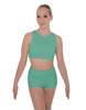 Solid Lycra Sleeveless Crop Top