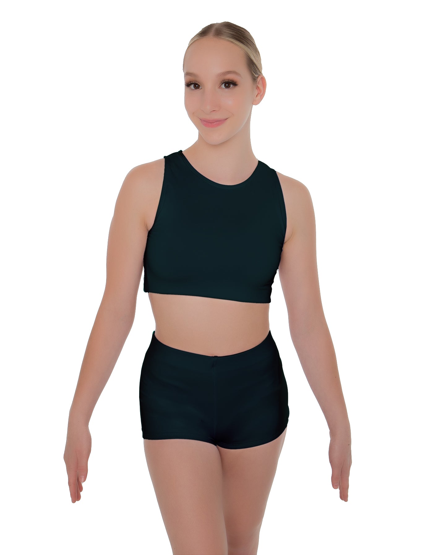Solid Lycra Sleeveless Crop Top