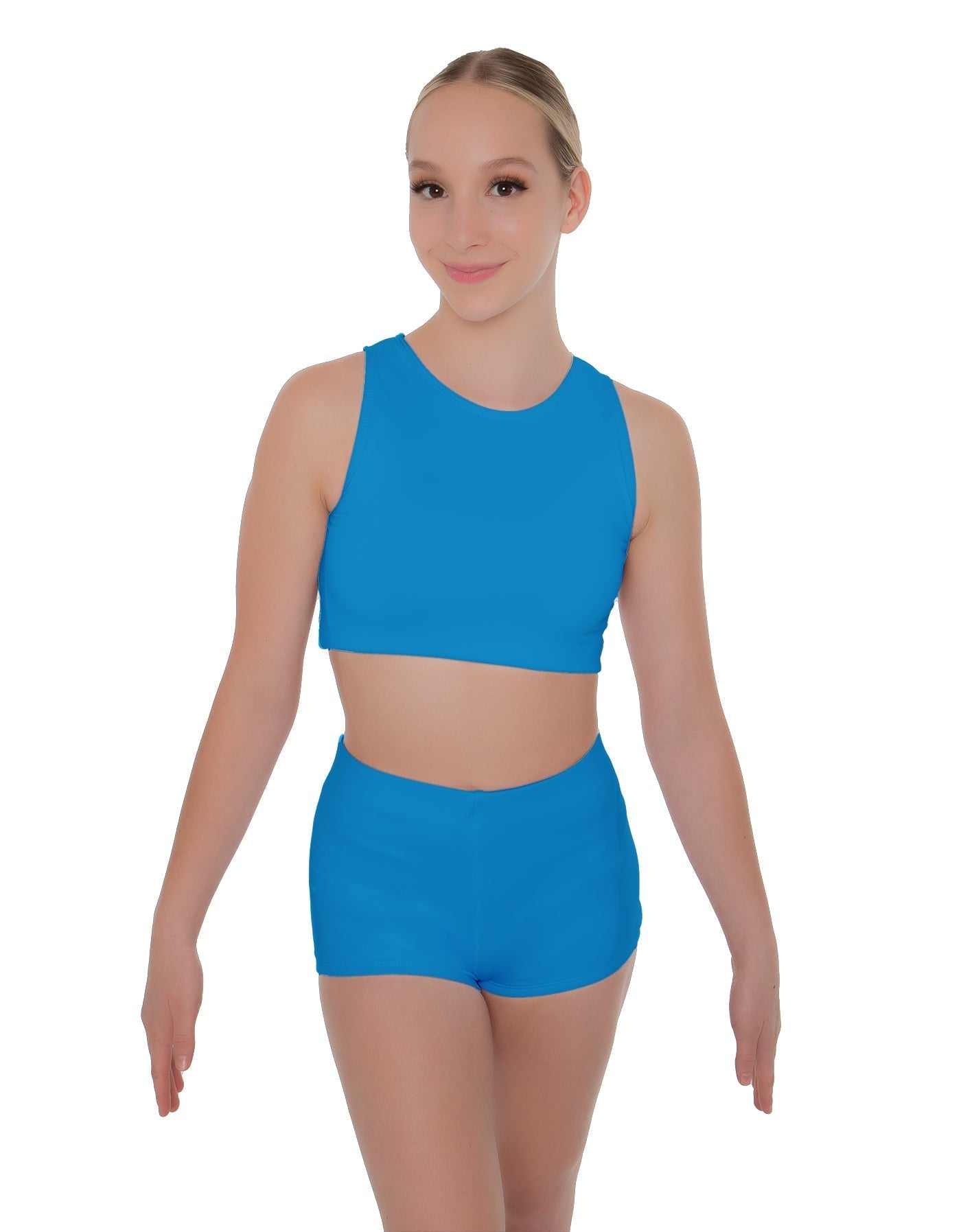 Solid Lycra Sleeveless Crop Top