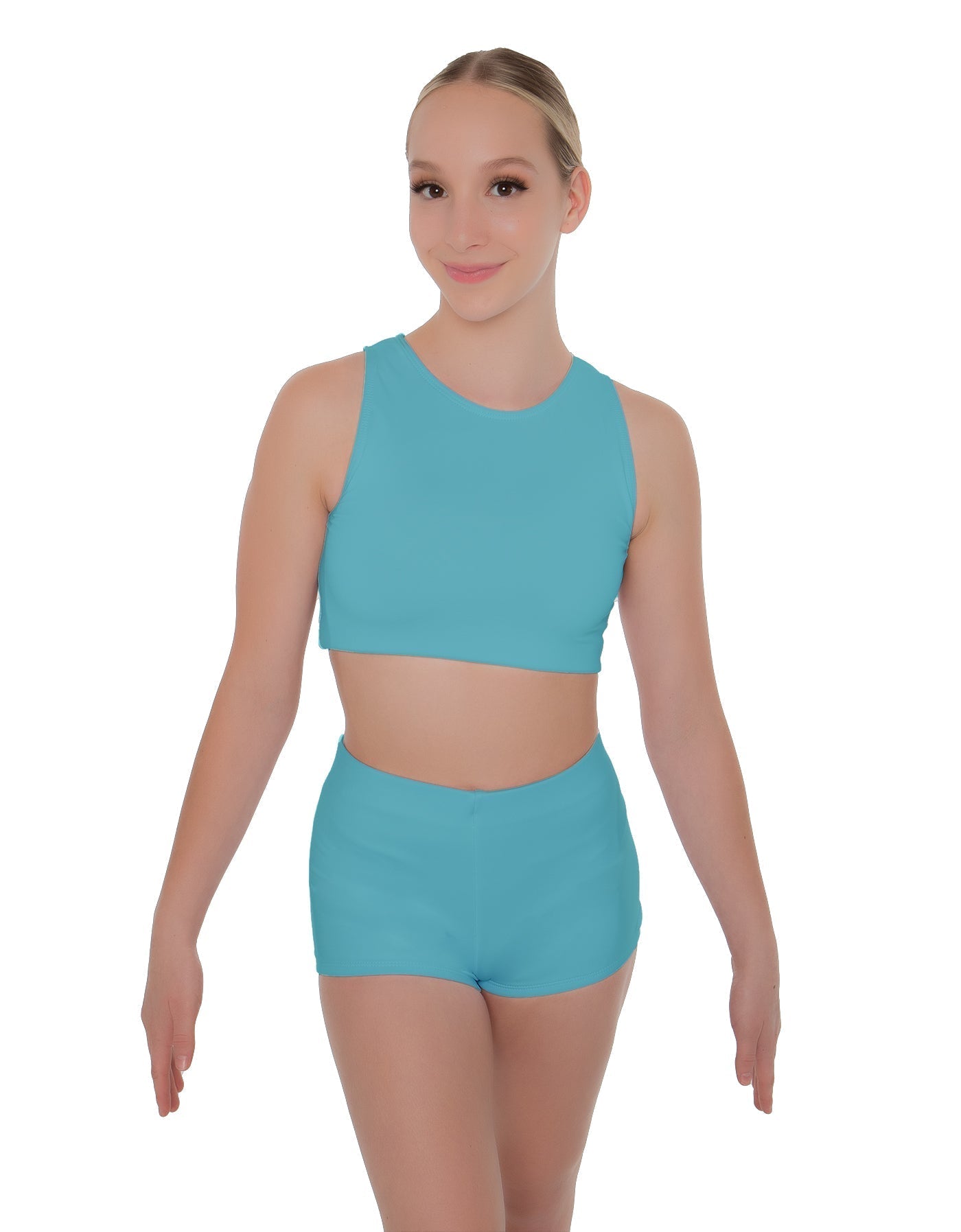 Solid Lycra Sleeveless Crop Top