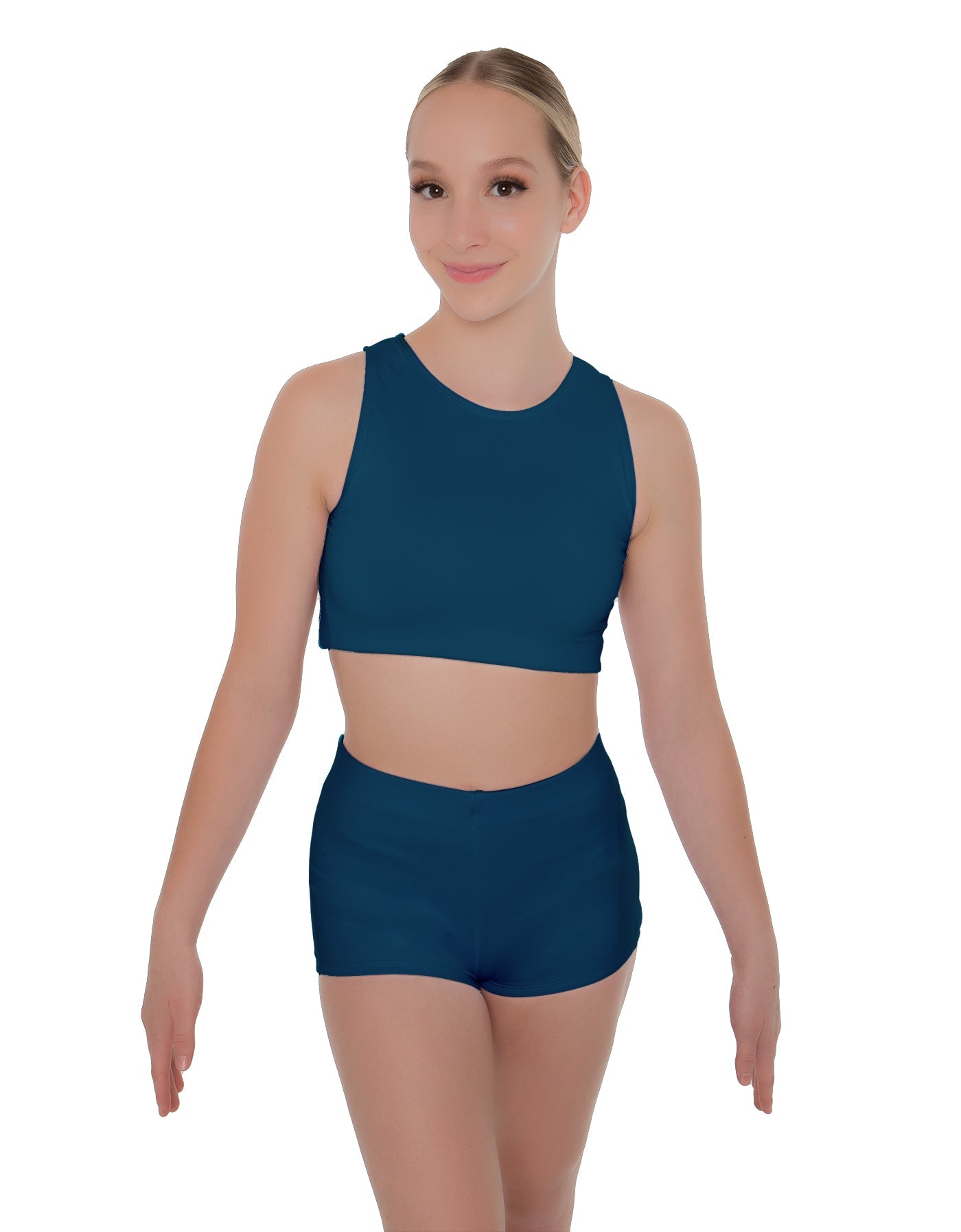Solid Lycra Sleeveless Crop Top