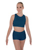 Solid Lycra Sleeveless Crop Top
