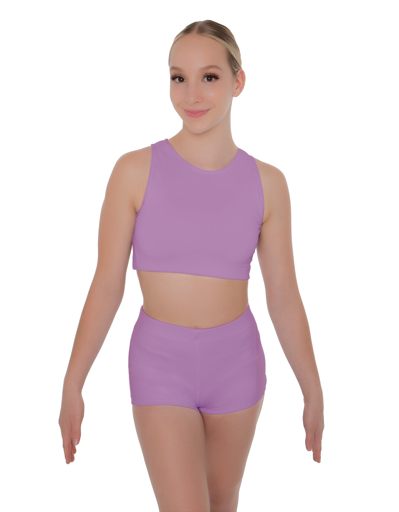Solid Lycra Sleeveless Crop Top