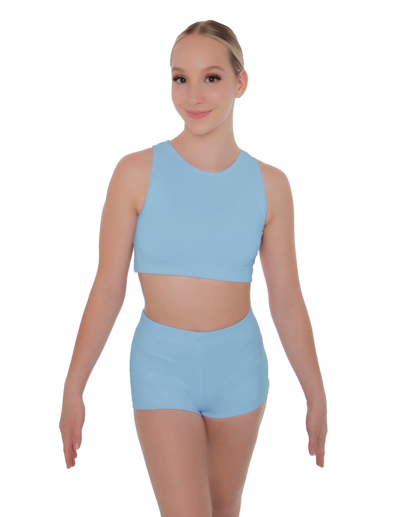 Solid Lycra Sleeveless Crop Top