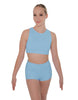 Solid Lycra Sleeveless Crop Top