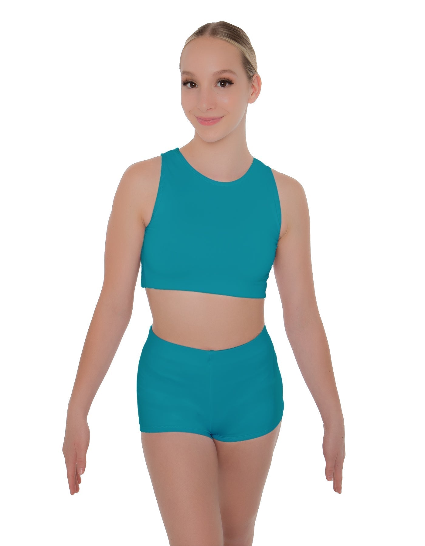 Solid Lycra Sleeveless Crop Top