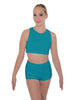 Solid Lycra Sleeveless Crop Top