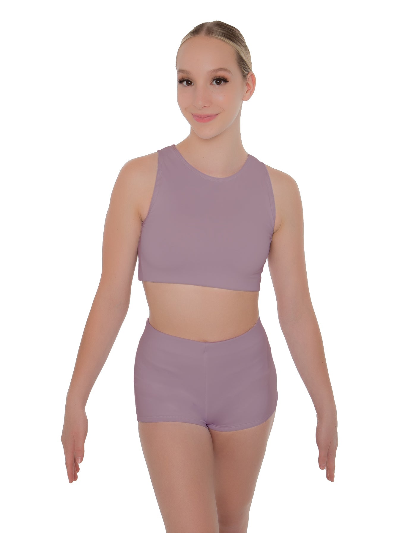 Solid Lycra Sleeveless Crop Top