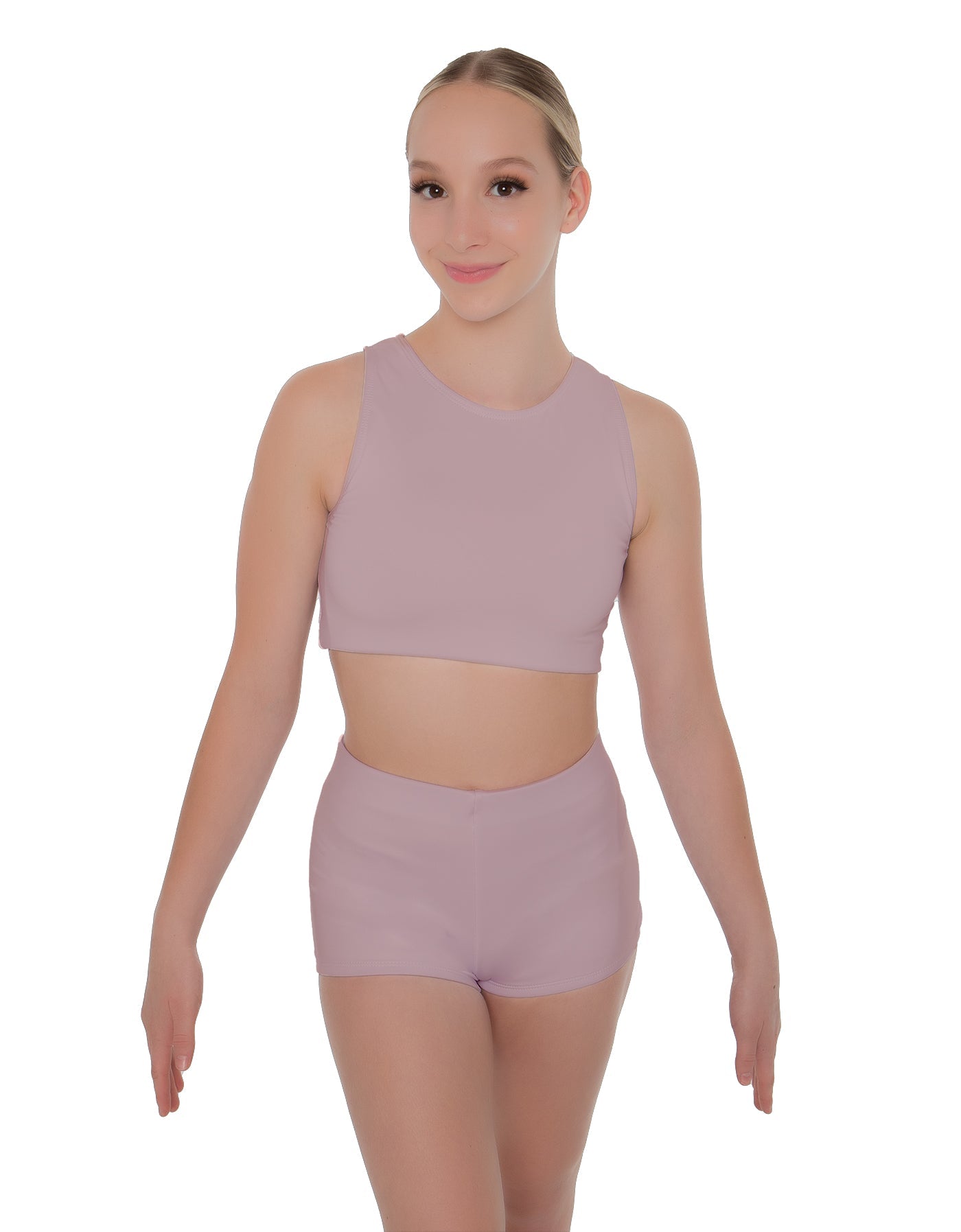 Solid Lycra Sleeveless Crop Top
