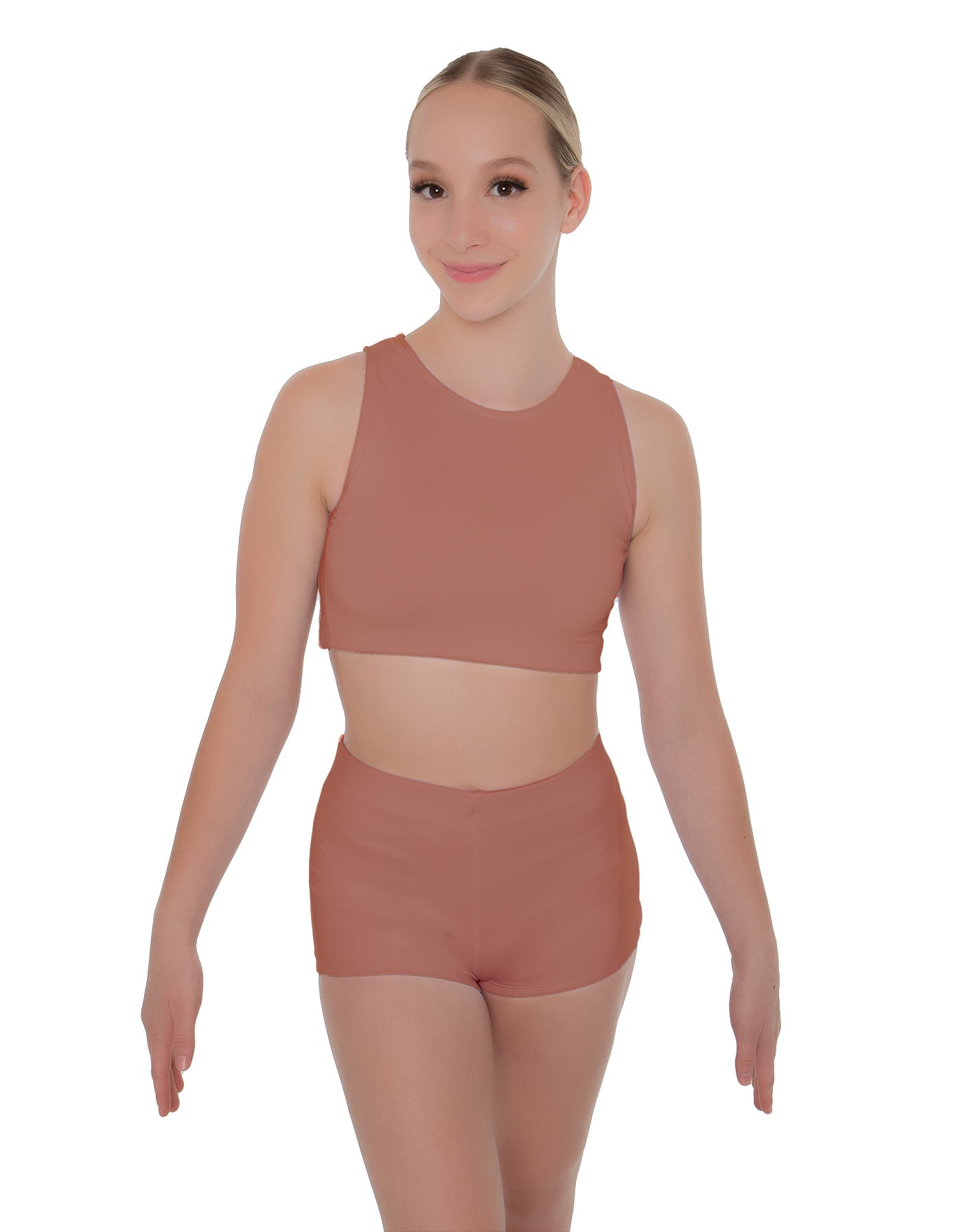 Solid Lycra Sleeveless Crop Top
