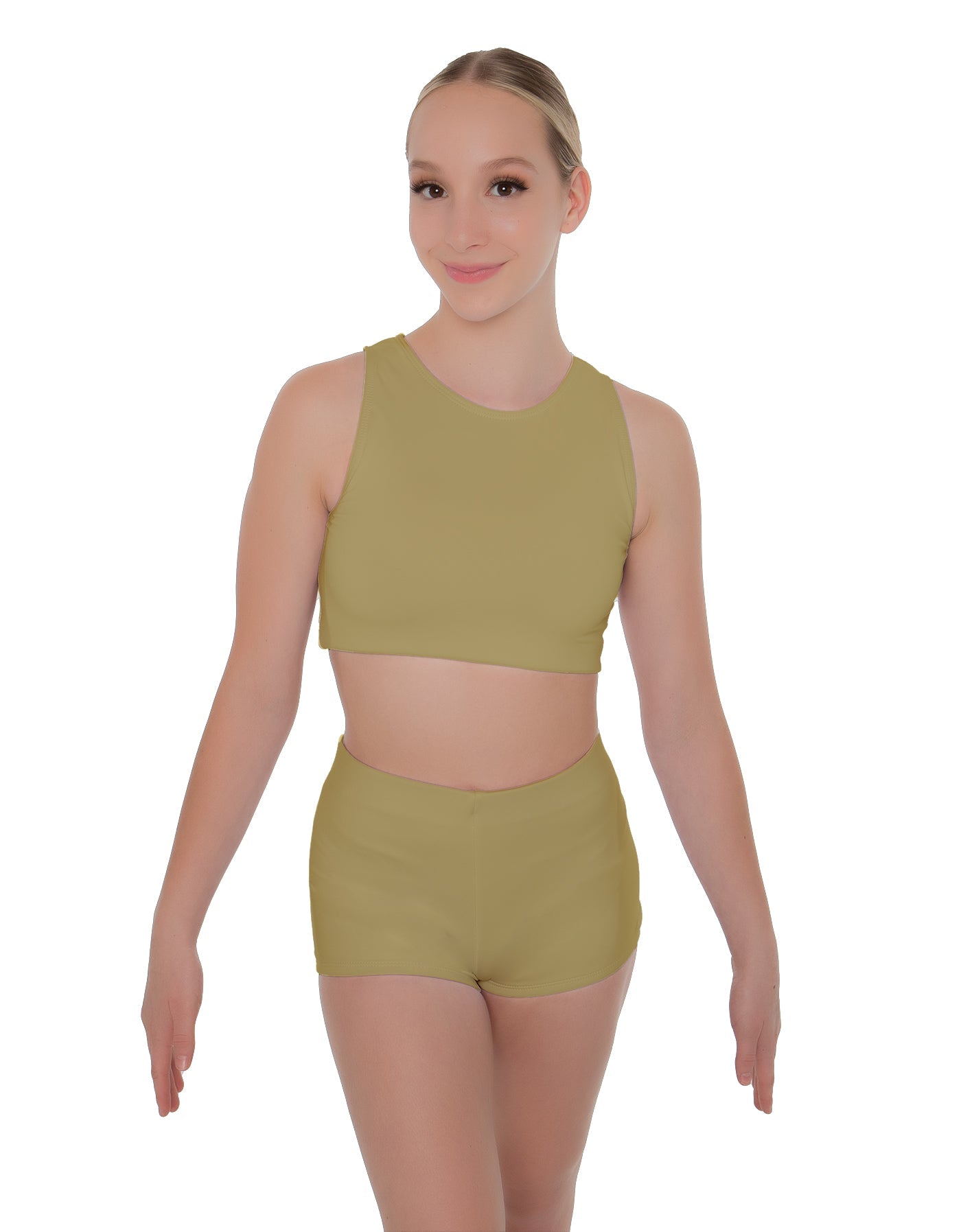 Solid Lycra Sleeveless Crop Top
