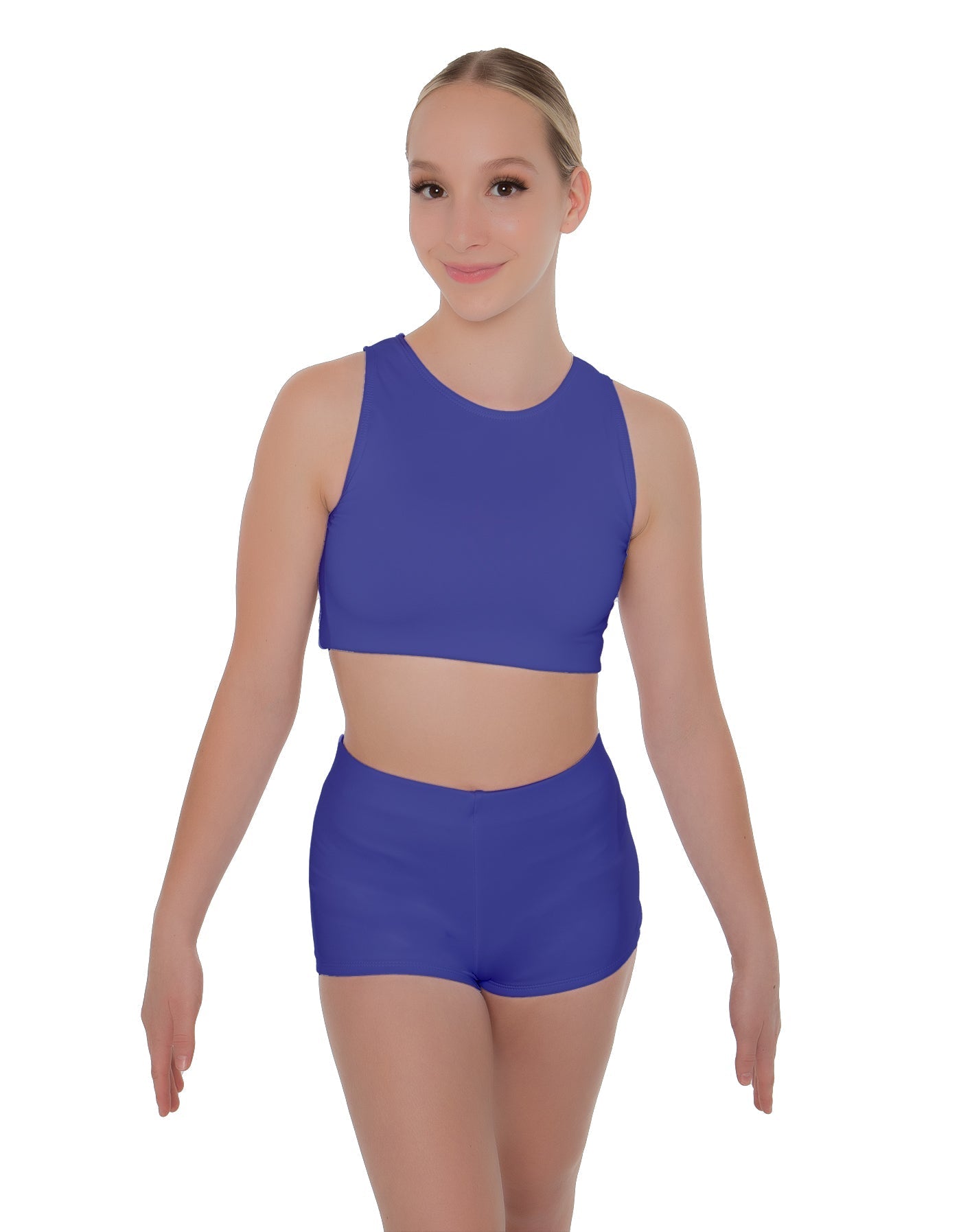 Solid Lycra Sleeveless Crop Top