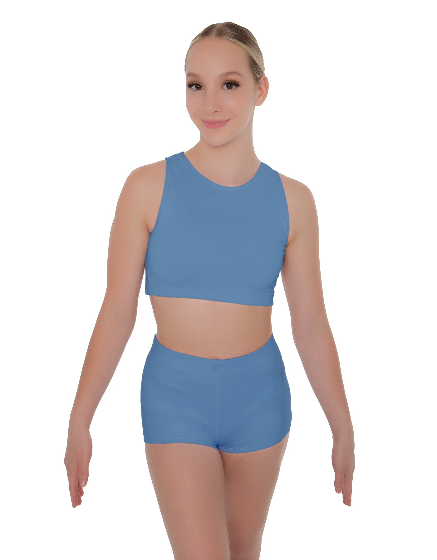 Solid Lycra Sleeveless Crop Top
