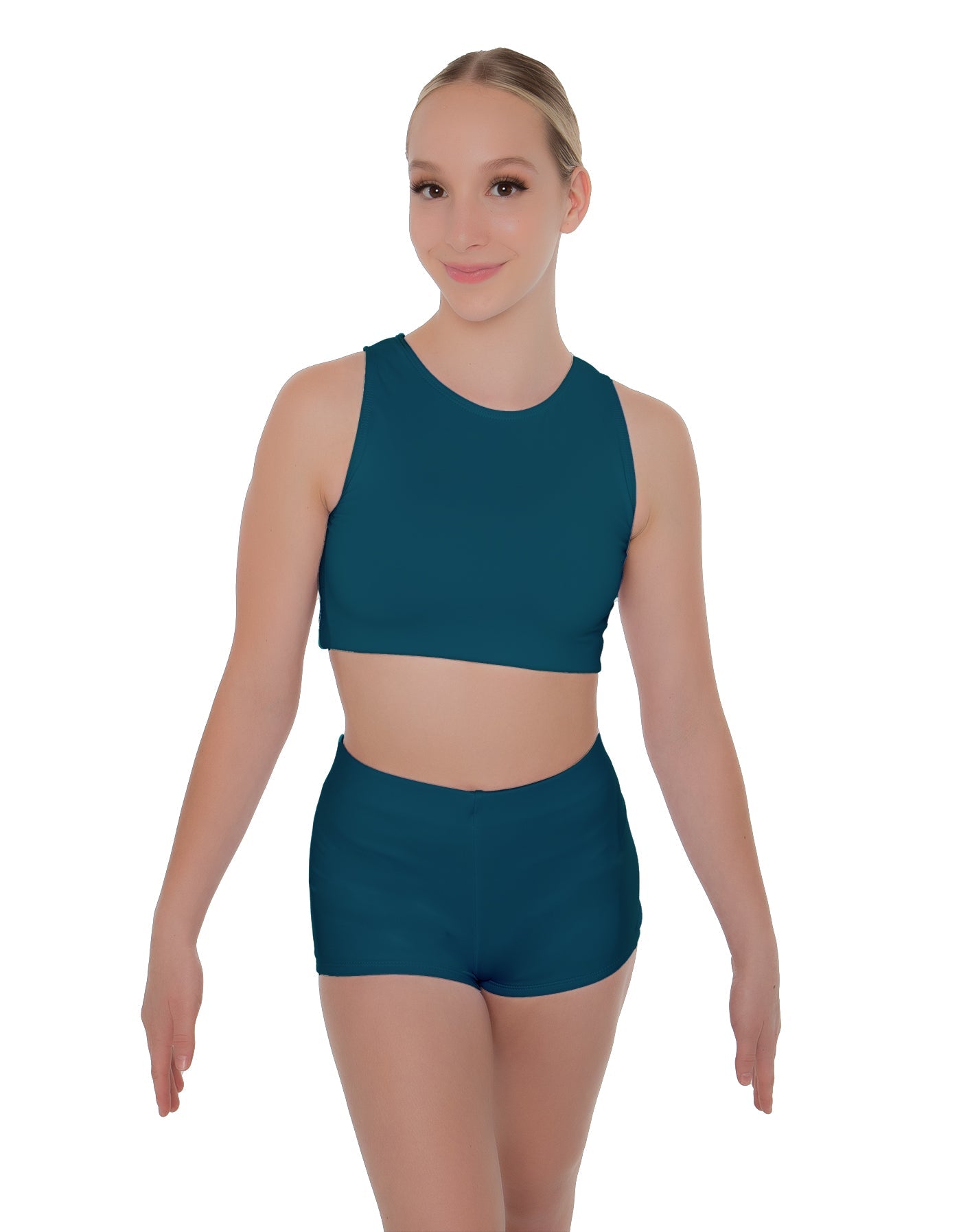 Solid Lycra Sleeveless Crop Top