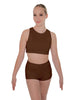 Solid Lycra Sleeveless Crop Top