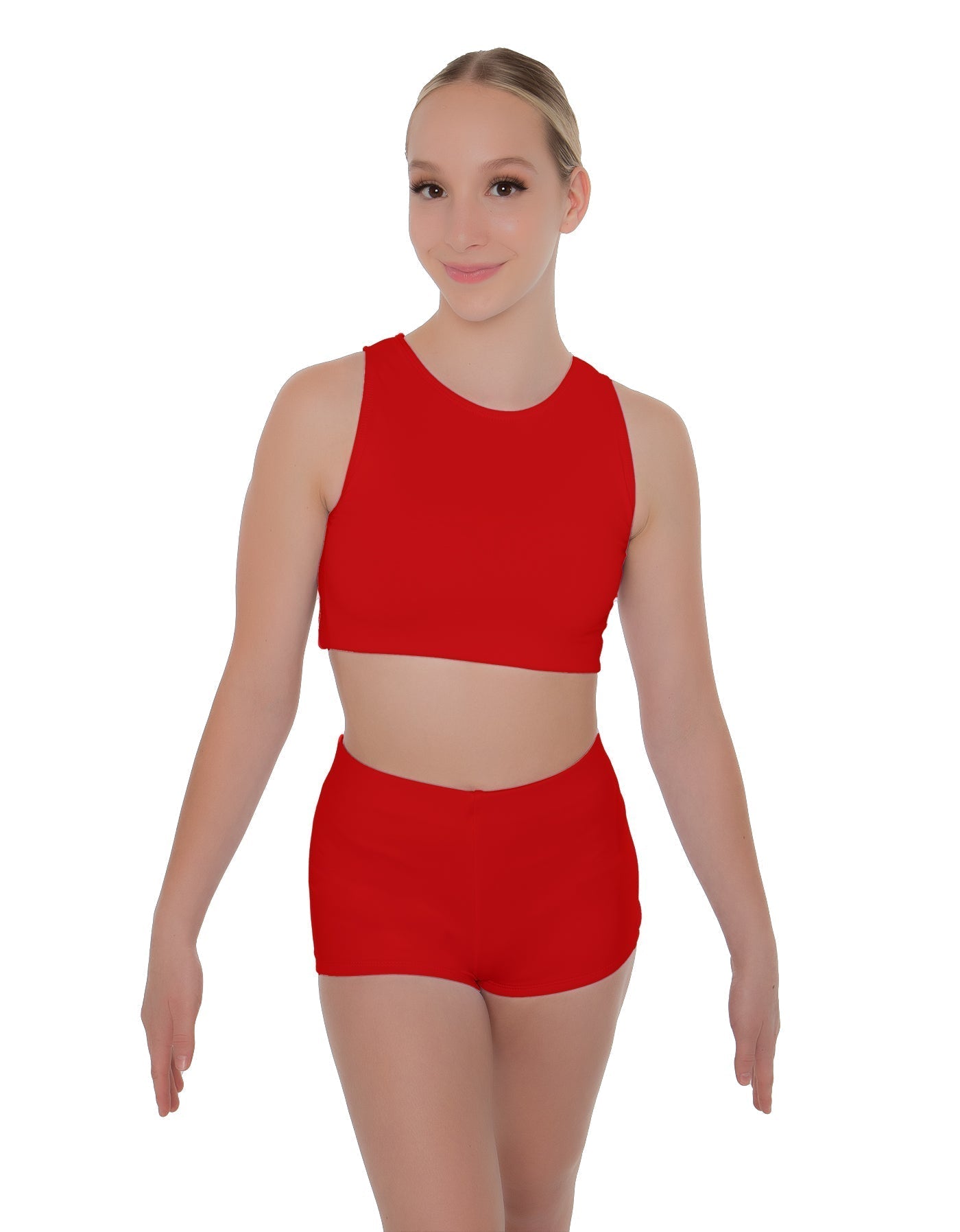 Solid Lycra Sleeveless Crop Top