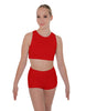 Solid Lycra Sleeveless Crop Top