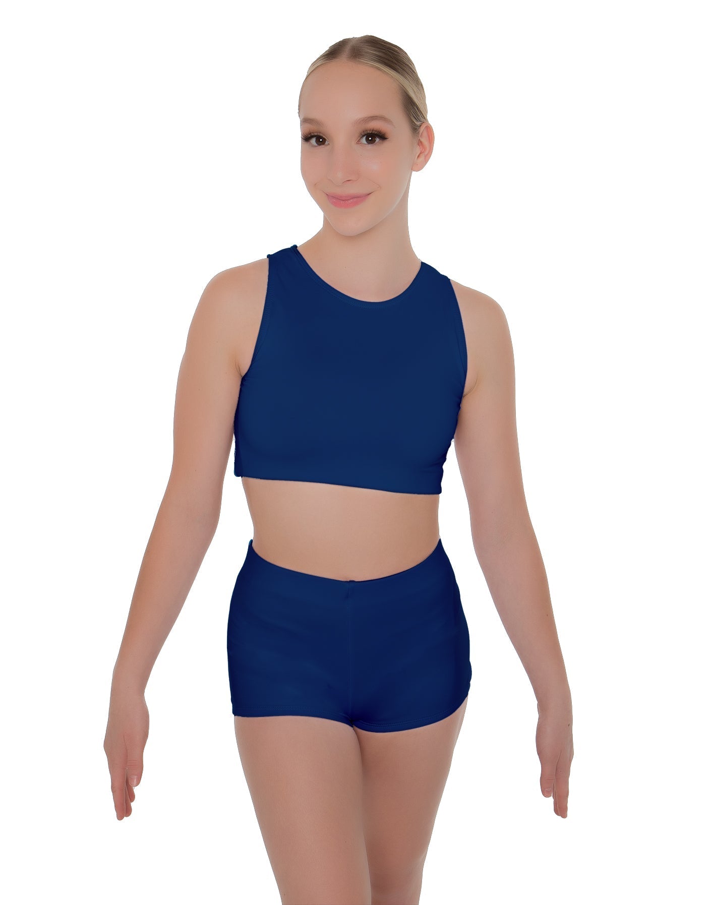 Solid Lycra Sleeveless Crop Top