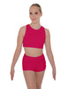 Solid Lycra Sleeveless Crop Top